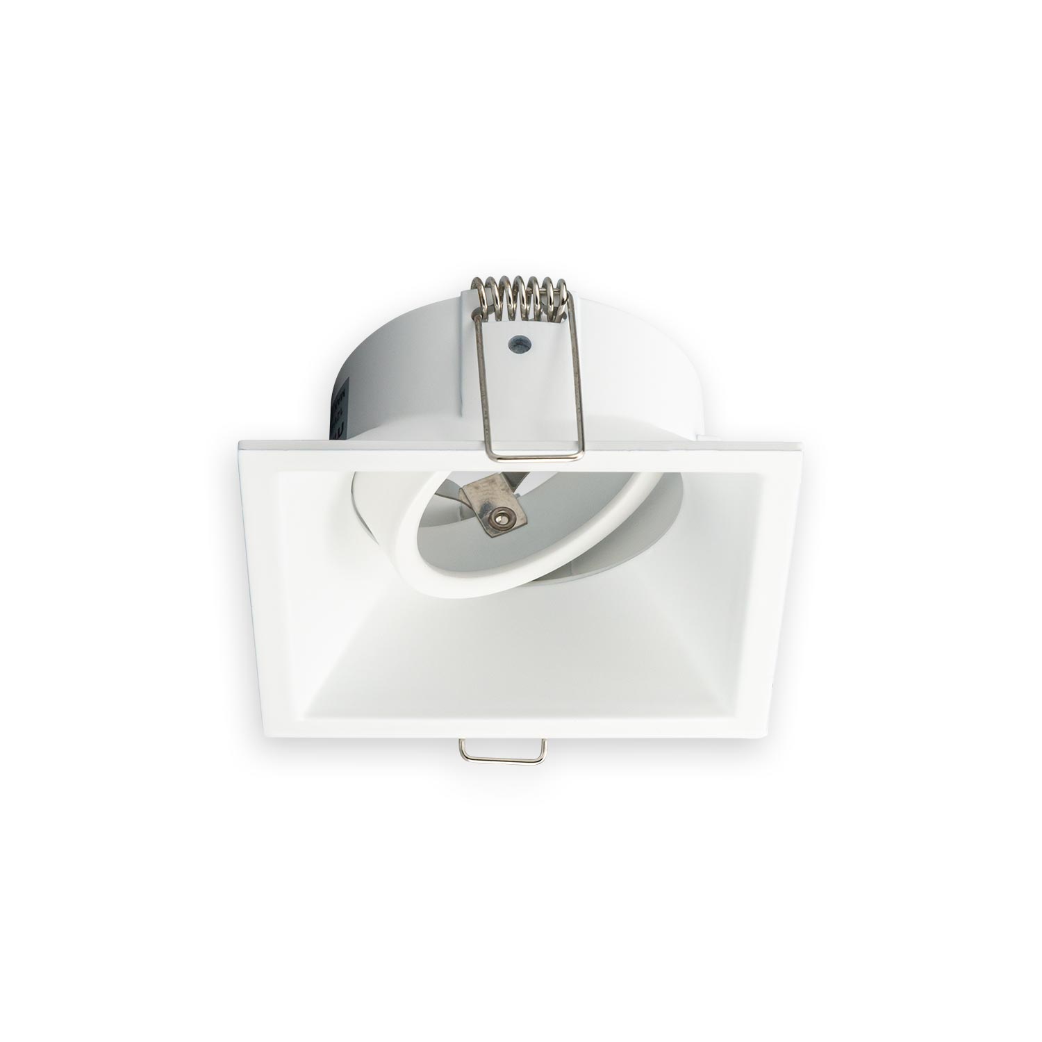 Aro cuadrado orientable para bombilla LED GU10 blanco corte ø80mm