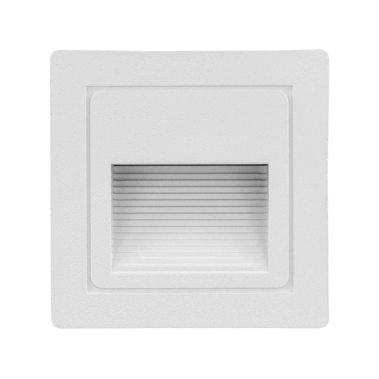 Baliza LED 3W empotrable cuadrado en pared blanco corte 80*80mm