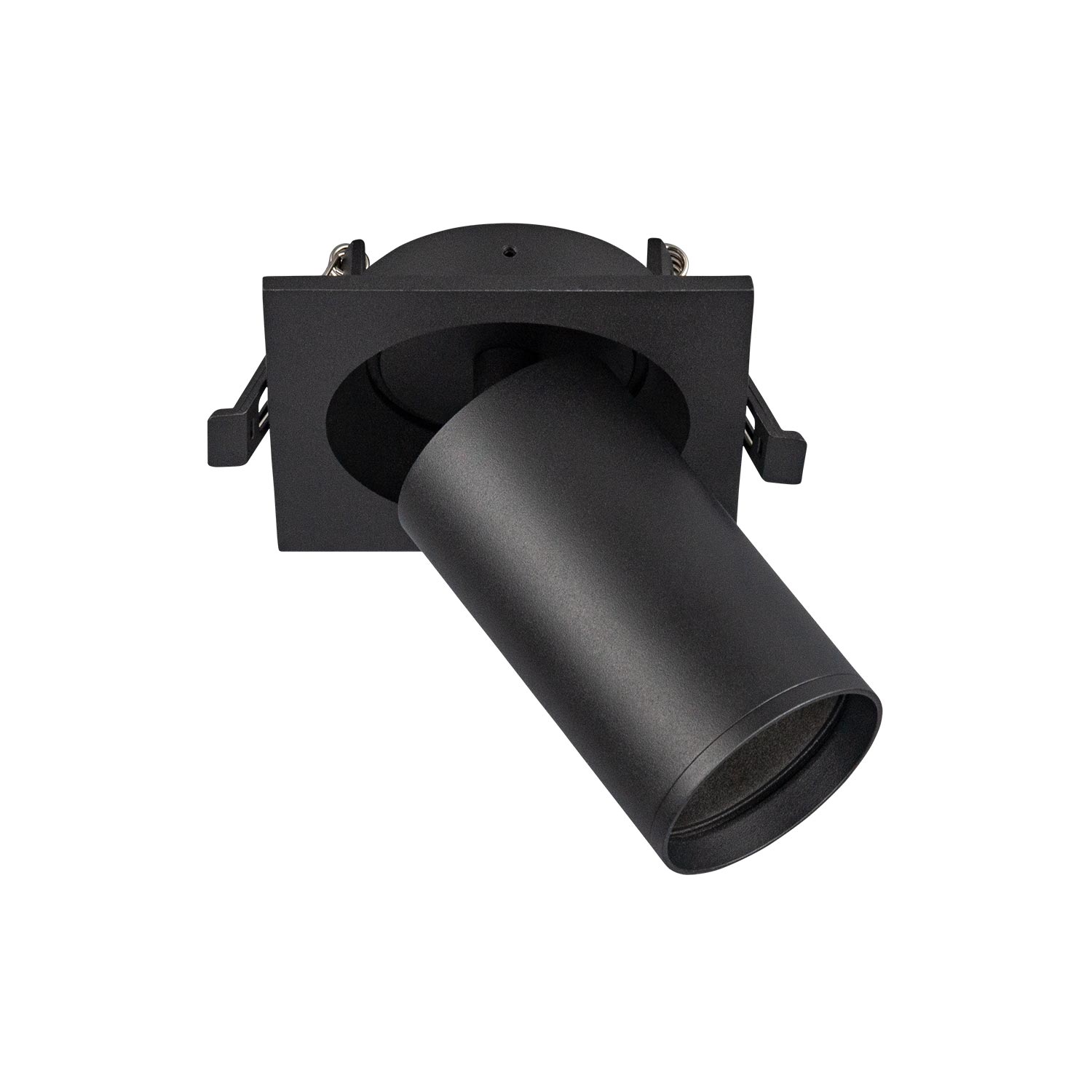 Aplique orientable cuadrado para bombilla GU10 negro empotrable ø75mm