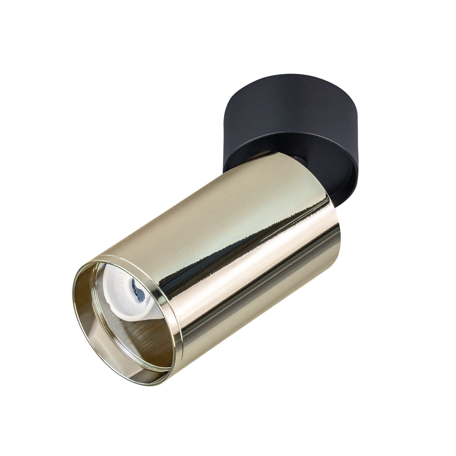 Aplique superficie cilindro orientable para bombilla GU10 dorado ø52*132mm