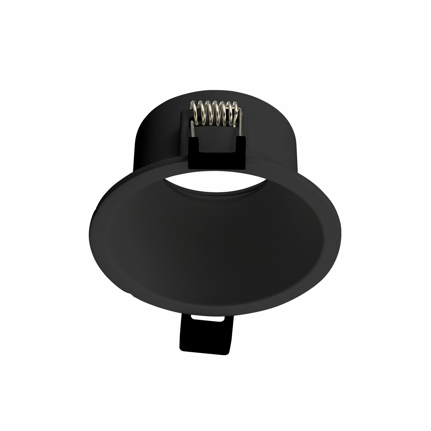 Aro fijo profundo para LED GU10 O modulo fuente LED negro corte ø75mm