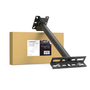 Brazo 60cm (30+30cm) de sujeción hierro para foco proyector LED superficie IP68 negro
