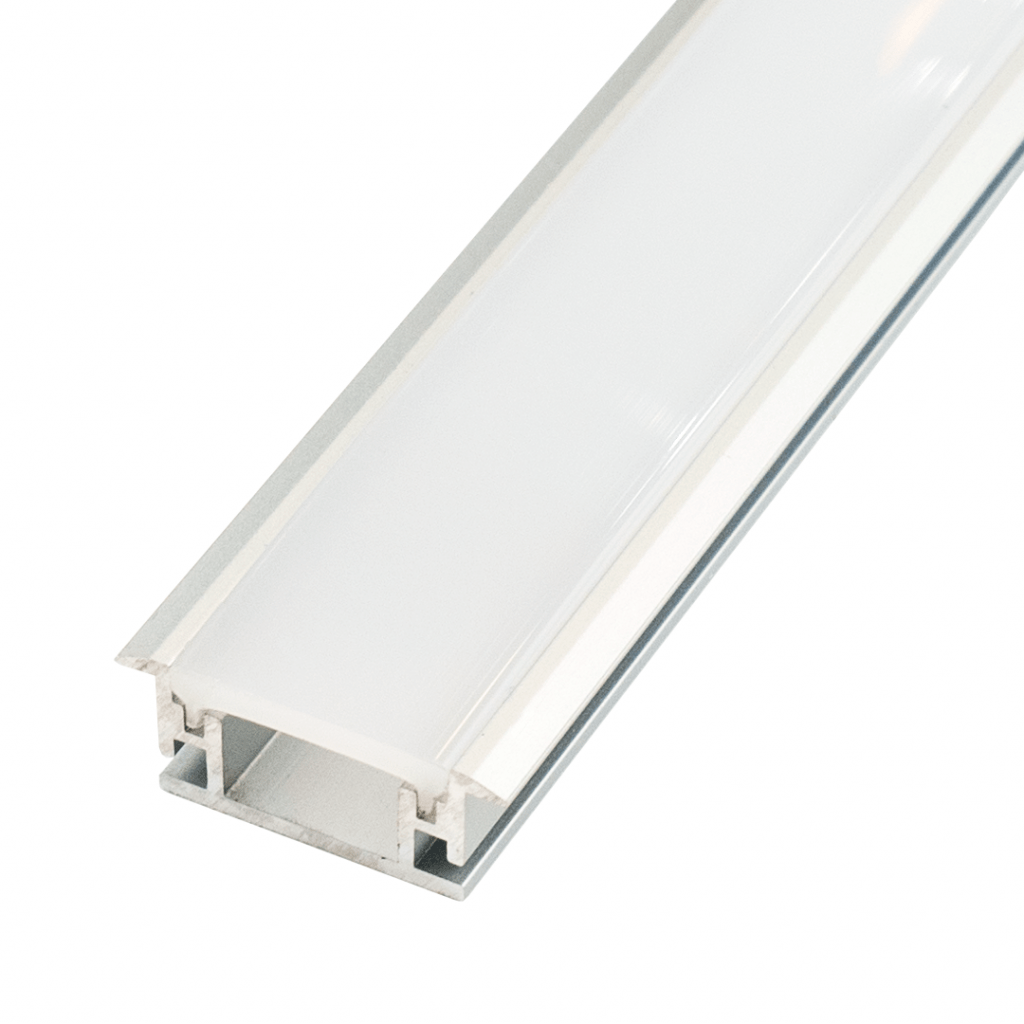 Perfil LED 2 metros empotrable en el suelo de exteriores de 27,2 mm x 11 mm