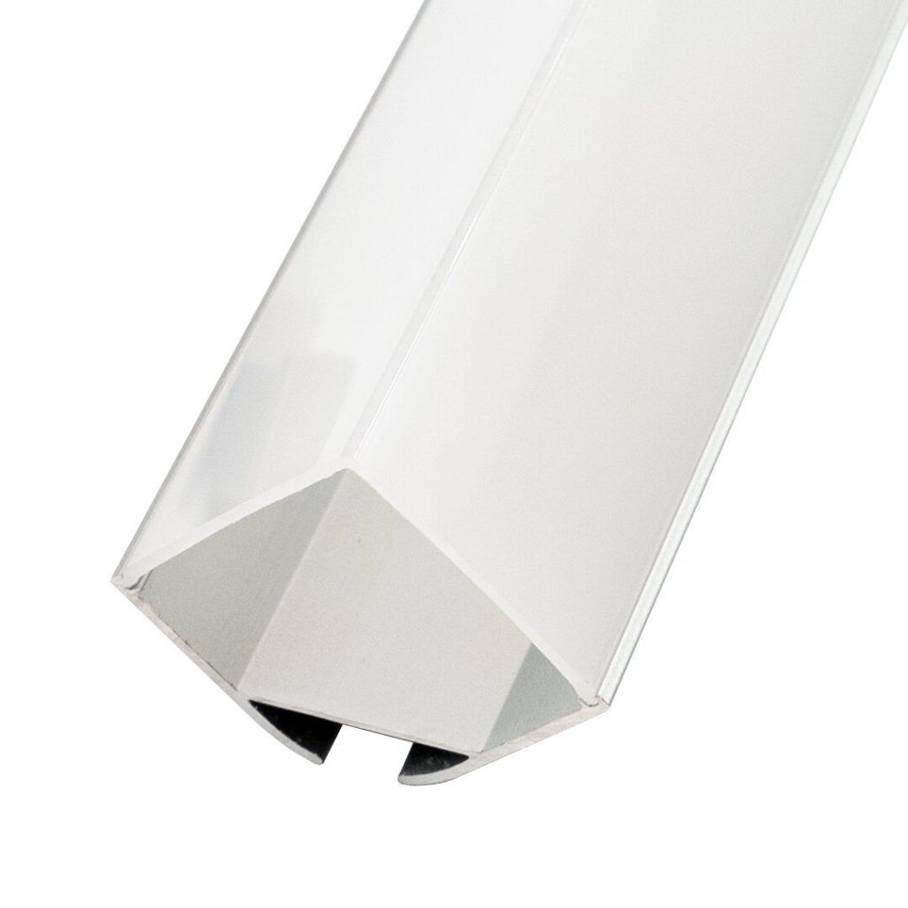 Perfil LED 2 metros colgante con difusor en ángulo recto de 29,8 mm x 29,8 mm