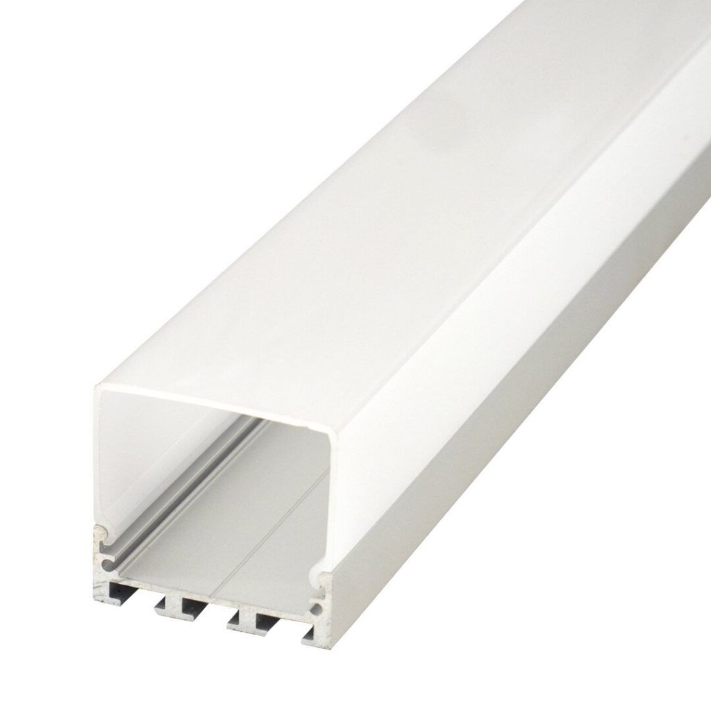 Perfil LED 2 metros de superficie con opción colgante de 44,8 mm x 42 mm