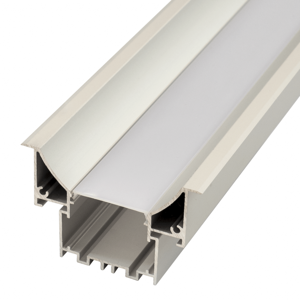 Perfil LED 2 metros para empotrar en techos o paredes de 65,01 mm x 45 mm