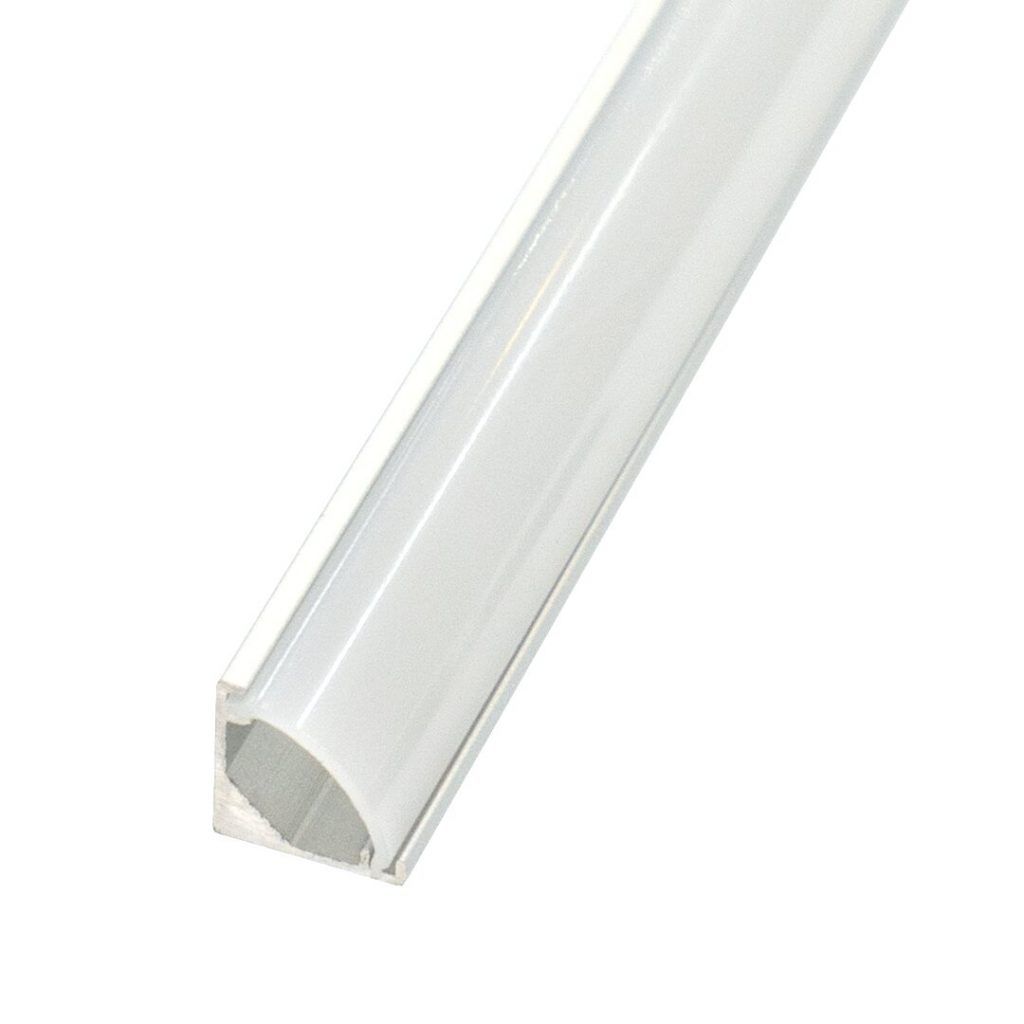 Perfil LED 2 metros extrafino de esquina con el difusor curvo de 8 mm x 8 mm