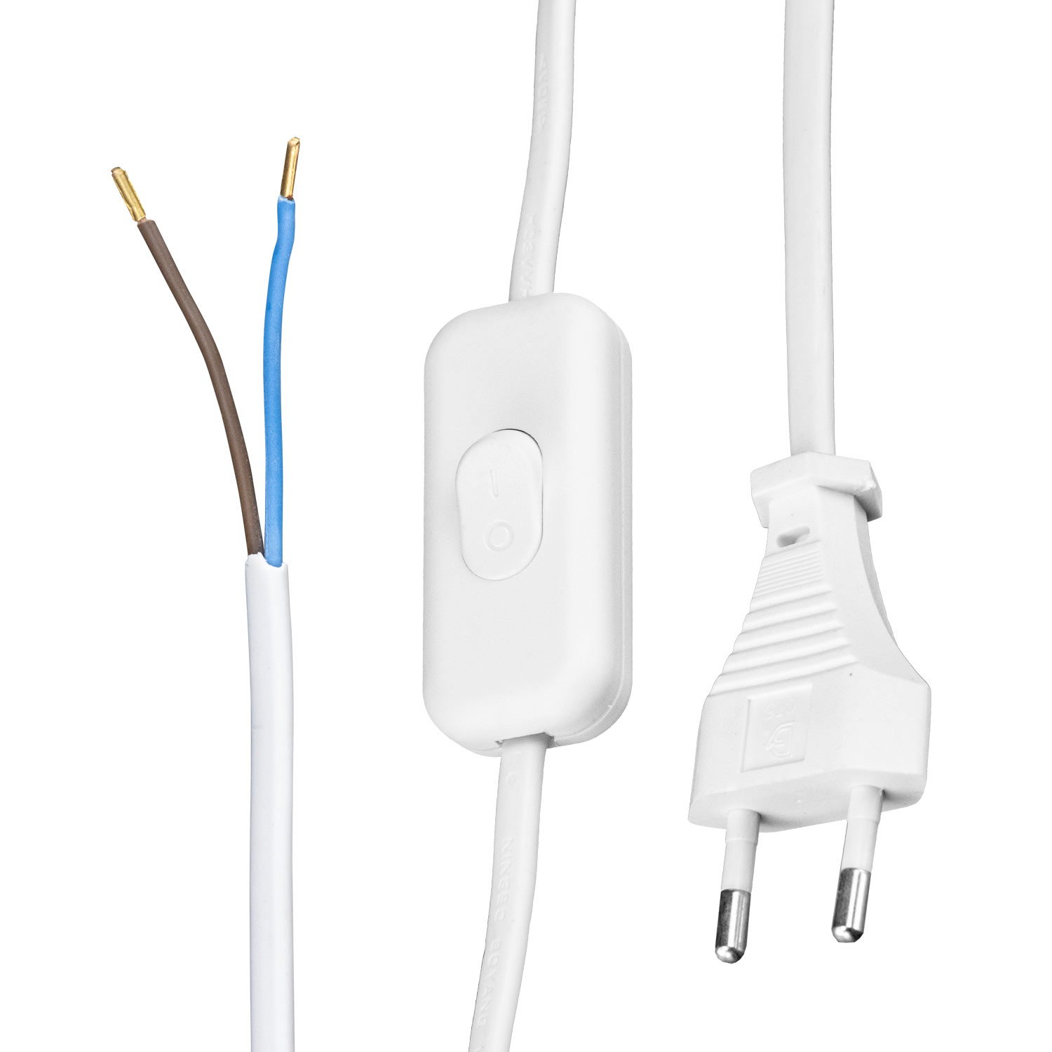 Conexion cable plano+interruptor 2×0.75mm 1,5M Blanco ref.1100236
