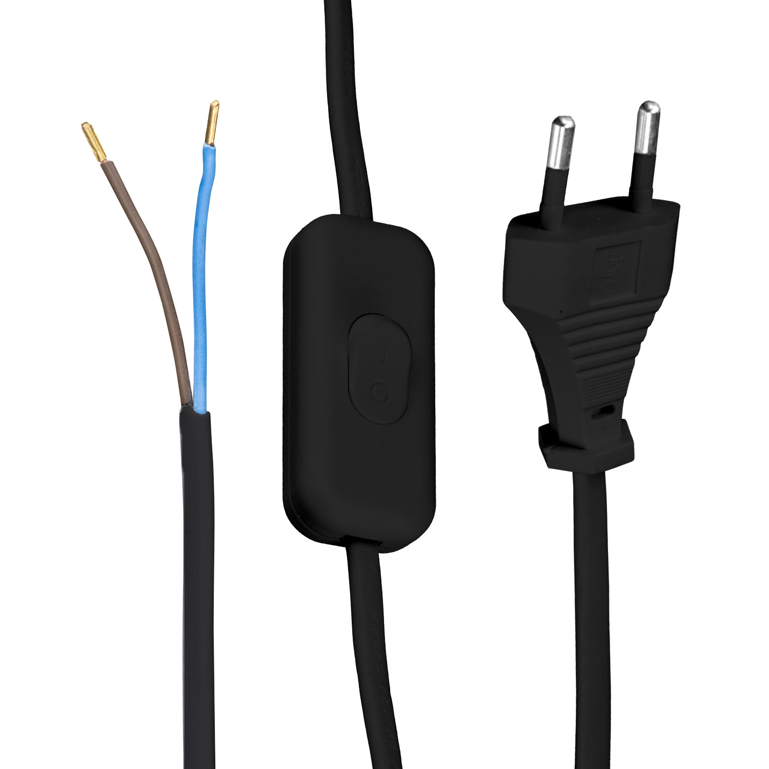 Conexion cable plano+interruptor 2×0.75mm 1,5M Negro
