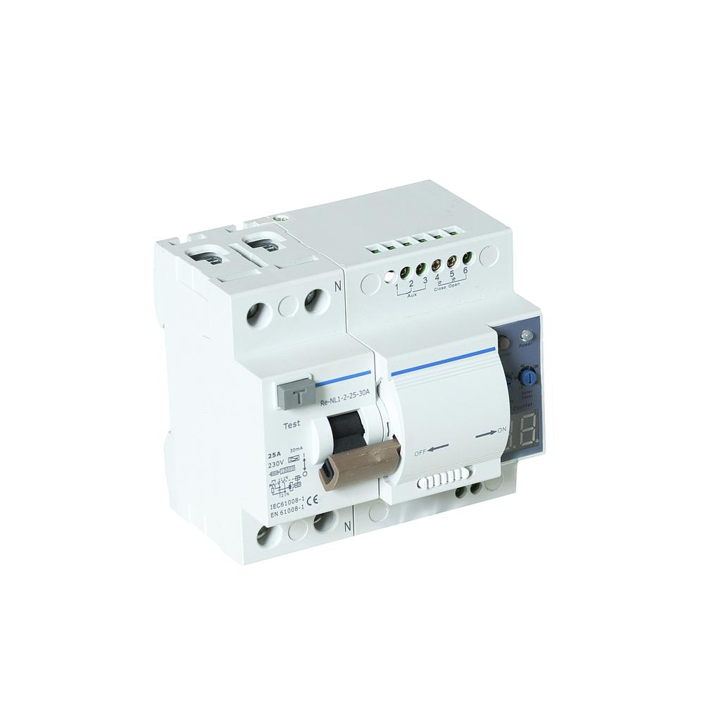 Interruptor 4P 40A diferencial rearmable configurable serie RE-NL1 gama industrial