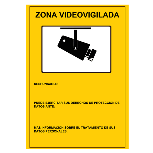Serigrafía Zona Videovigilada Homologado 297x210mm