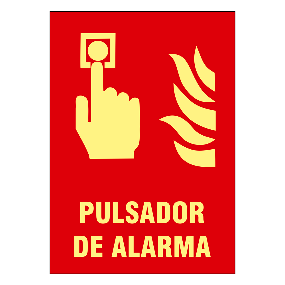 Cartel señalización pulsador de alarma contra incendio 210x290mm